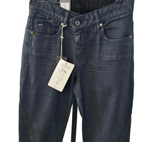 G-Star Raw Womens Jowsie 3D Mid Slim Jeans Size 27 Coated Waxed Denim NWT - Picture 4 of 12